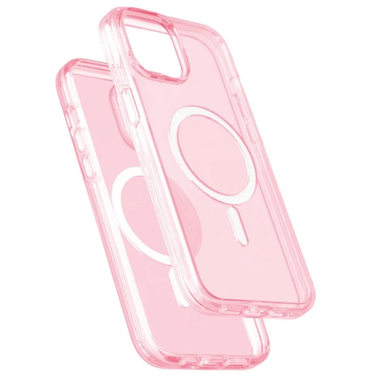 Für iPhone 13 kompatibel mit MagSafe-Hülle, transparente PC+TPU-Rückseite - Transparentes Pink
