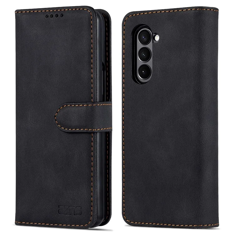 AZNS Per Samsung Galaxy Z Fold6 5G Custodia in Pelle Custodia Telefonica con Supporto Wallet - Nera