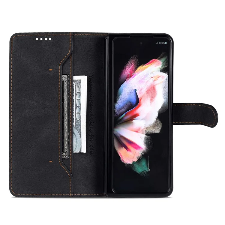 AZNS Per Samsung Galaxy Z Fold6 5G Custodia in Pelle Custodia Telefonica con Supporto Wallet - Nera