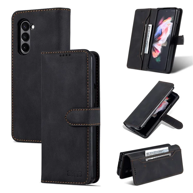 AZNS Per Samsung Galaxy Z Fold6 5G Custodia in Pelle Custodia Telefonica con Supporto Wallet - Nera