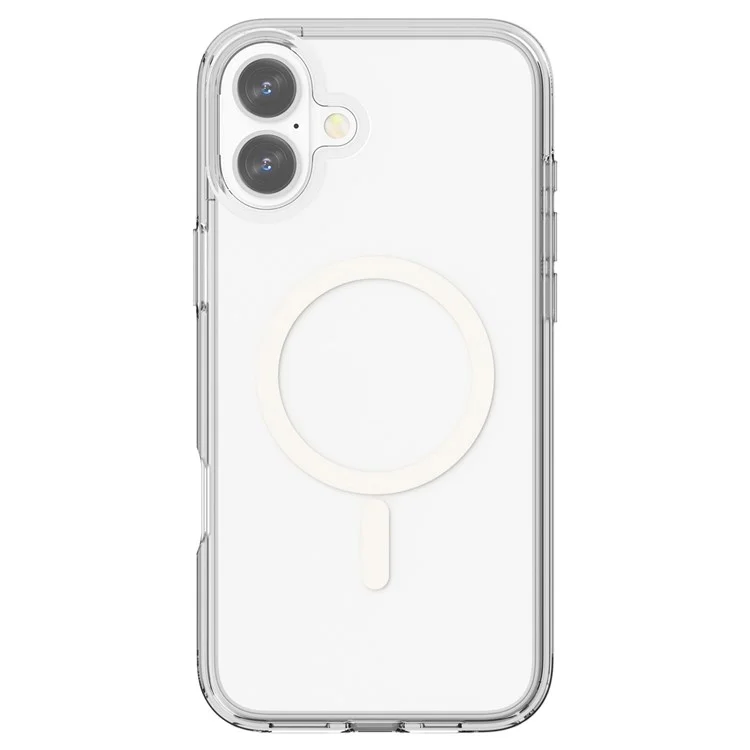 For iPhone 16 Plus Compatible with MagSafe Case Hard PC + Soft TPU Protective Shell - Transparent White