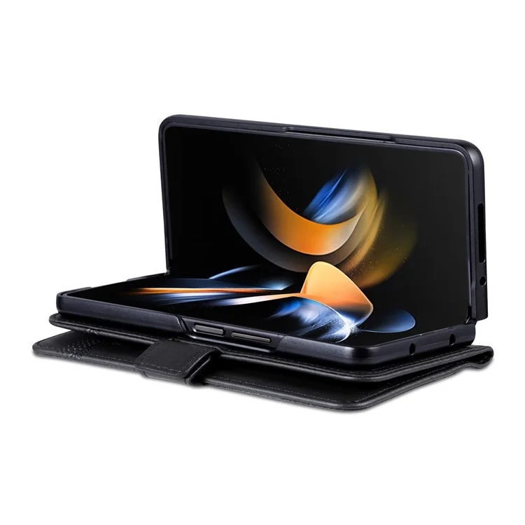AZNS For Samsung Galaxy Z Fold6 5G Case Wallet PU Leather+PC Phone Cover - Black