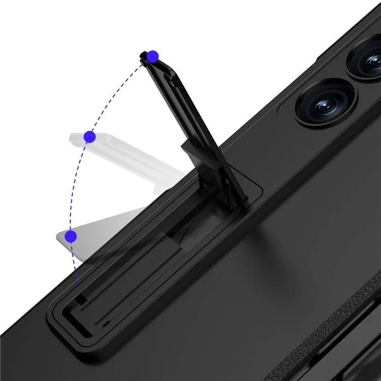 GKK Für Samsung Galaxy Z Fold6 5G Hülle Harte PC-Telefonabdeckung mit klarer Bildschirmfolie Magnetisches Scharnier - Schwarz
