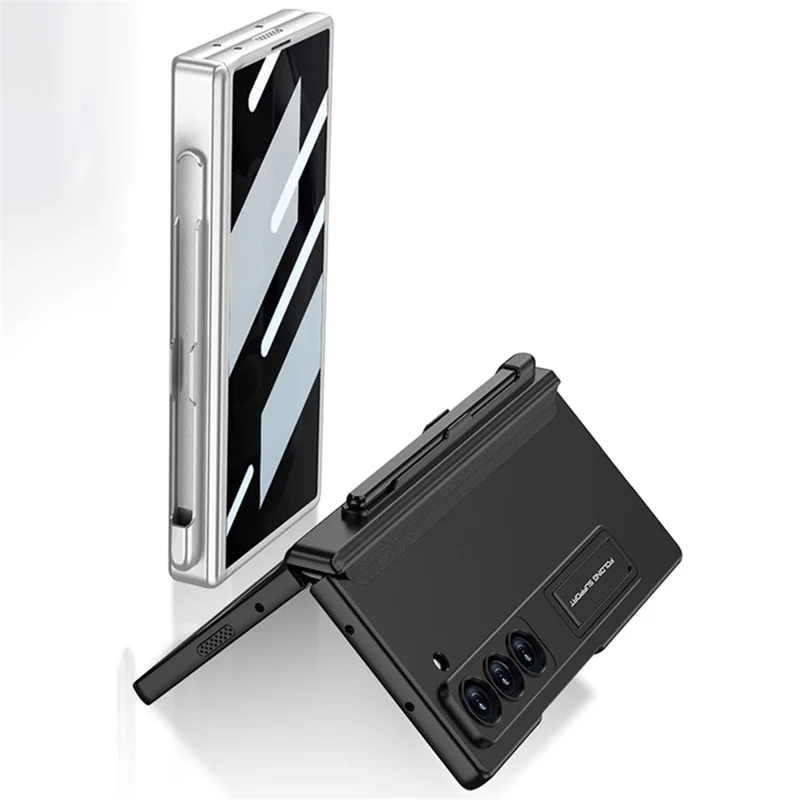 GKK For Samsung Galaxy Z Fold6 5G Case Hard PC Phone Cover with Privacy Tempered Glass Film Magnetic Hinge - Black