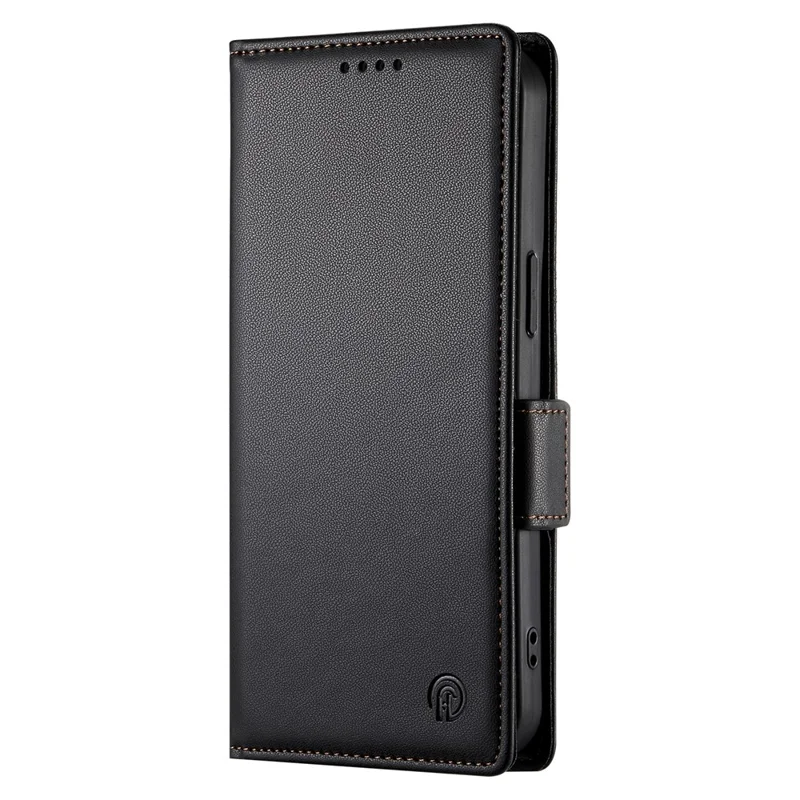 DF-010 For iPhone 13 Pro Max Case PU Leather Wallet Stand Phone Cover - Black