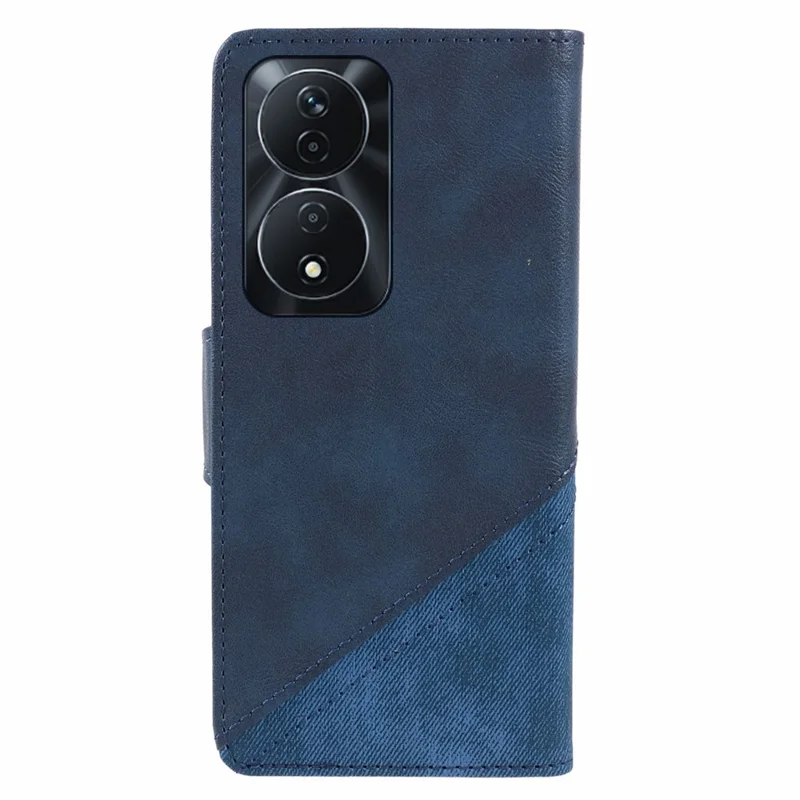 Per Honor 90 Smart / X7b 4G Case Anti-Scratch PU Leather Splicing Phone Stand Cover Crazy Horse Texture Wallet - Blu Scuro