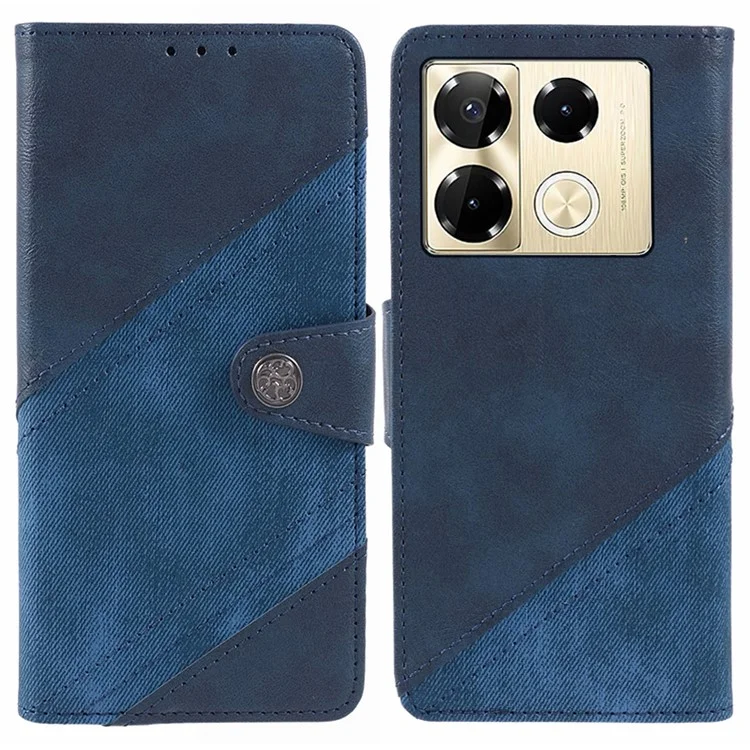 For Infinix Note 40 Case Crazy Horse Texture Leather Flip Stand Phone Cover - Dark Blue