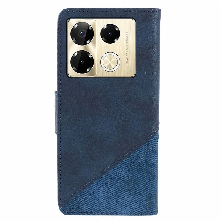 For Infinix Note 40 Case Crazy Horse Texture Leather Flip Stand Phone Cover - Dark Blue