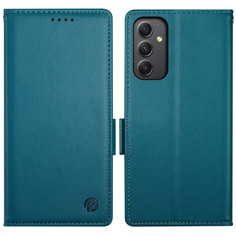 DF-010 For Samsung Galaxy A35 5G Case Leather Phone Cover with Side Magnetic Clasps - Blue