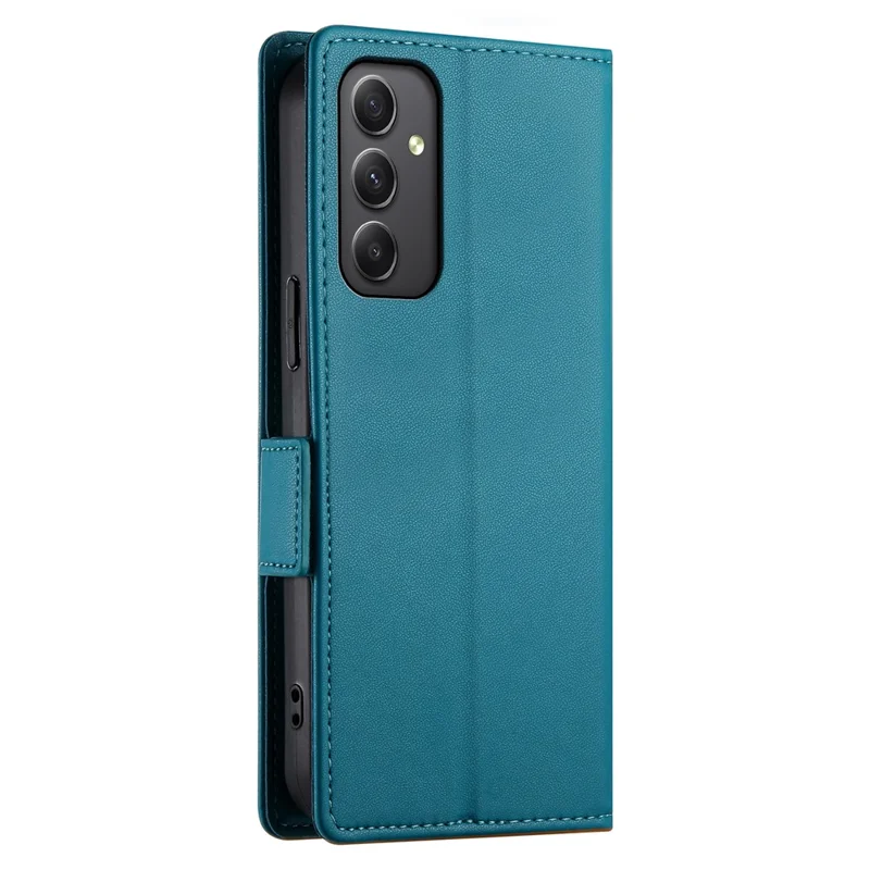 DF-010 For Samsung Galaxy A35 5G Case Leather Phone Cover with Side Magnetic Clasps - Blue