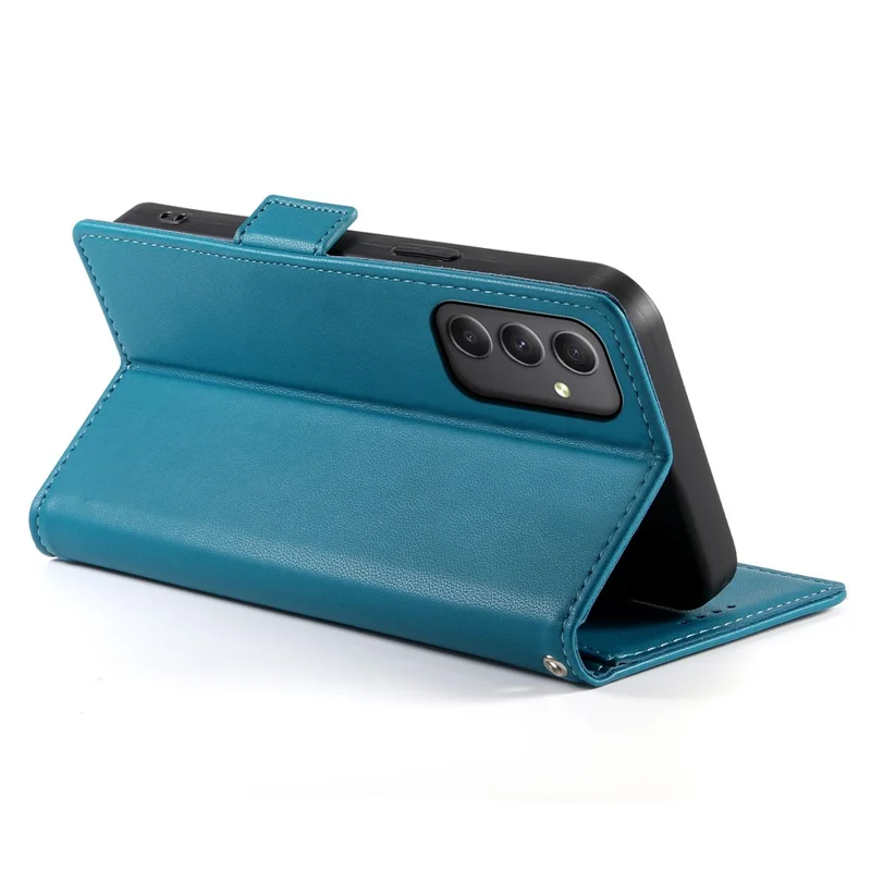 DF-010 For Samsung Galaxy A35 5G Case Leather Phone Cover with Side Magnetic Clasps - Blue