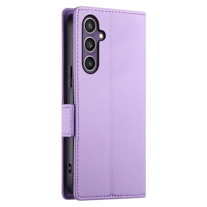 DF-010 For Samsung Galaxy S23 FE Case Drop Protection PU Leather Stand Phone Cover - Purple
