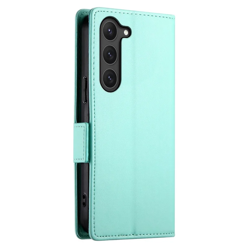 DF-010 For Samsung Galaxy S23 Case Solid Color PU Leather Wallet Stand Phone Cover - Mint Green