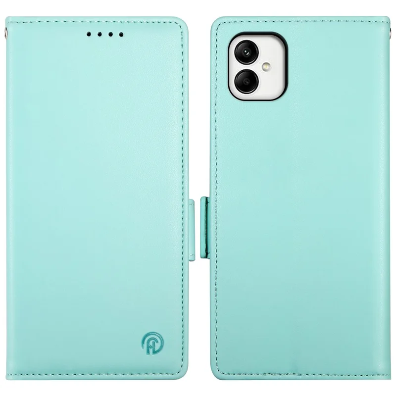 DF-010 For Samsung Galaxy A05 4G Case Leather Phone Cover with Card Holders Magnetic Side Buckle - Mint Green