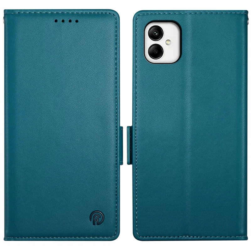 DF-010 For Samsung Galaxy A05 4G Case Leather Phone Cover with Card Holders Magnetic Side Buckle - Blue