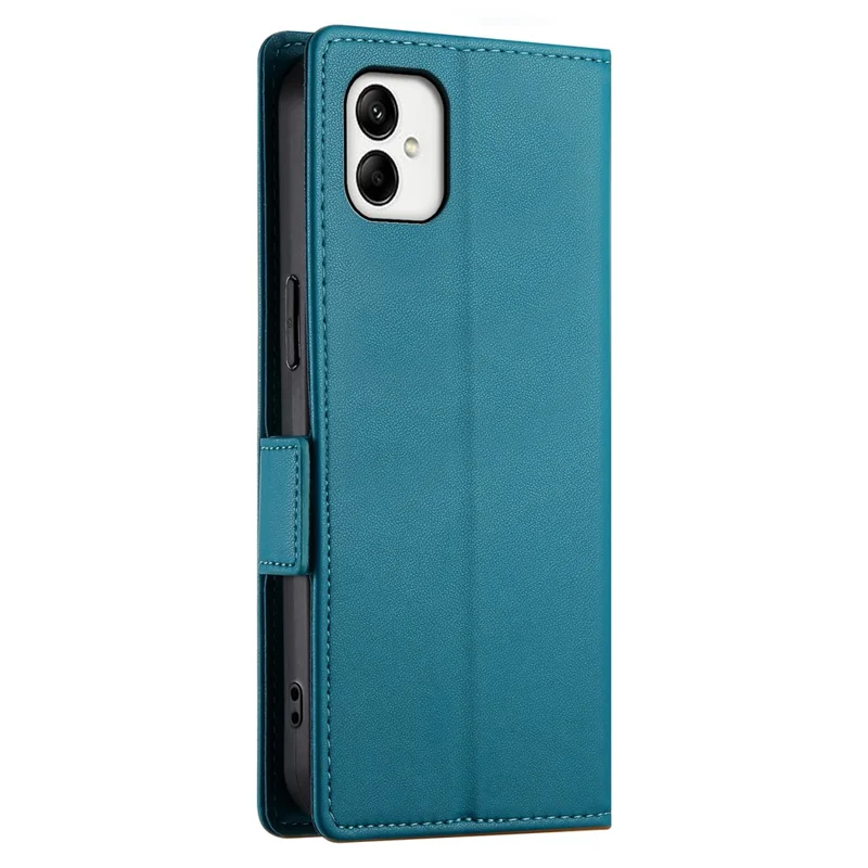 DF-010 For Samsung Galaxy A05 4G Case Leather Phone Cover with Card Holders Magnetic Side Buckle - Blue