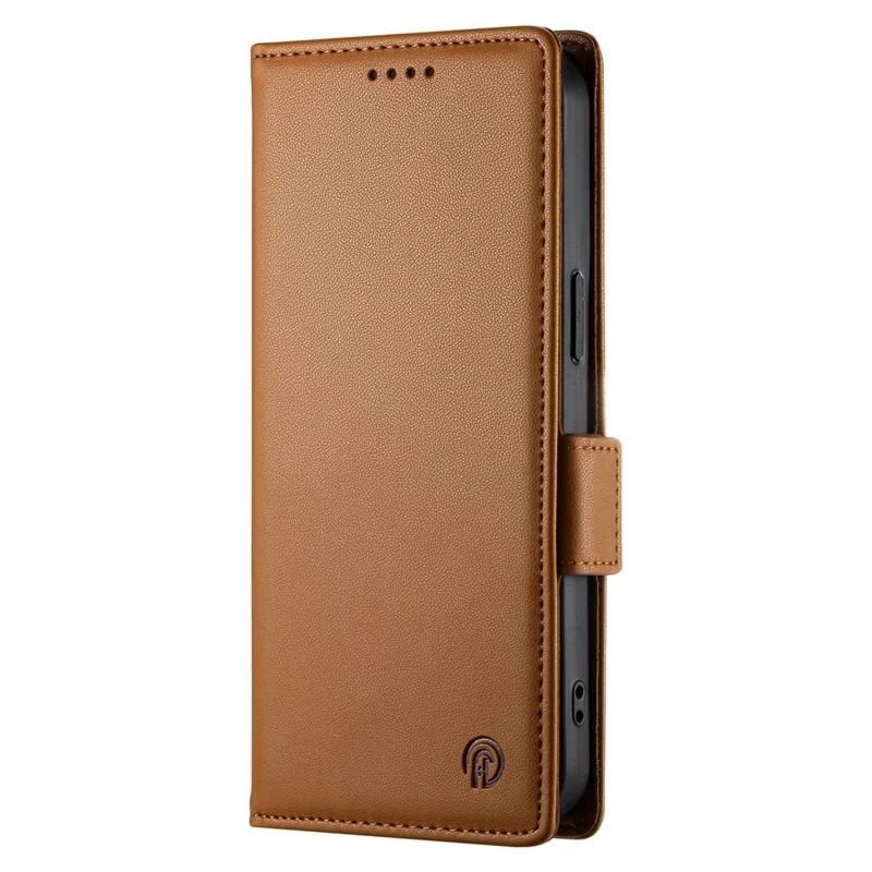 DF-010 For Samsung Galaxy A05 4G Case Leather Phone Cover with Card Holders Magnetic Side Buckle - Brown