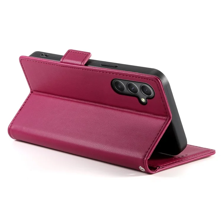 DF-010 Para Samsung Galaxy A34 5G Case PU Leather Wallet Stand Phone Cover - Vinho Tinto