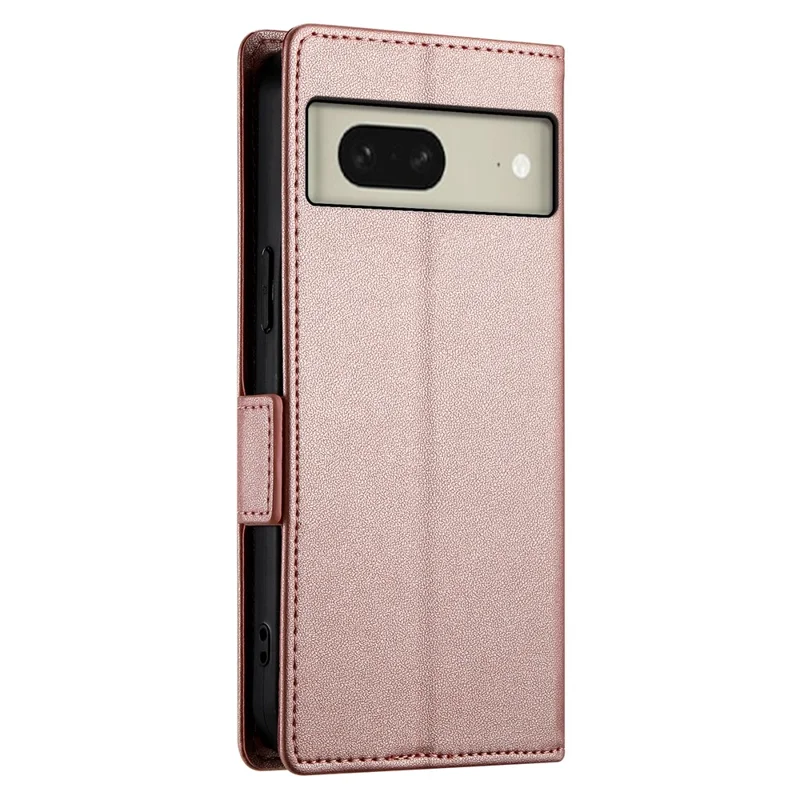 DF-010 For Google Pixel 8 Case Side Clasps PU Leather Full Protection Phone Cover - Rose Gold