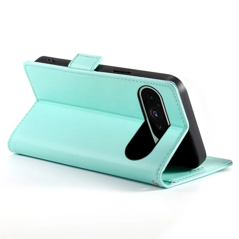 DF-010 For Google Pixel 9 / 9 Pro Case Side Magnetic Clasps Leather Stand Phone Cover - Mint Green