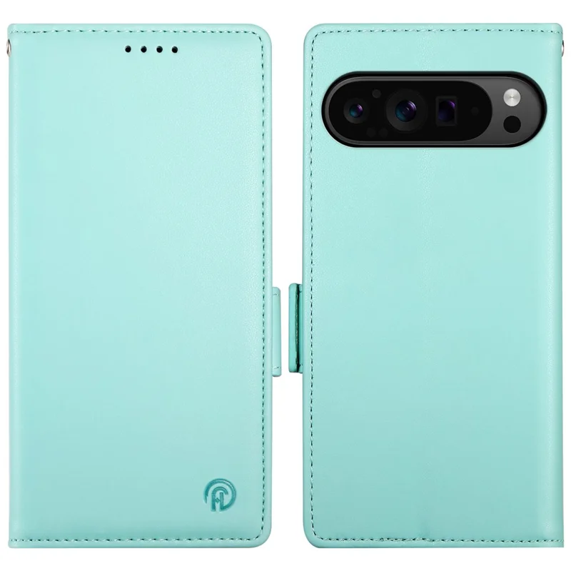 DF-010 For Google Pixel 9 Pro XL Case PU Leather Wallet Stand Phone Cover - Mint Green