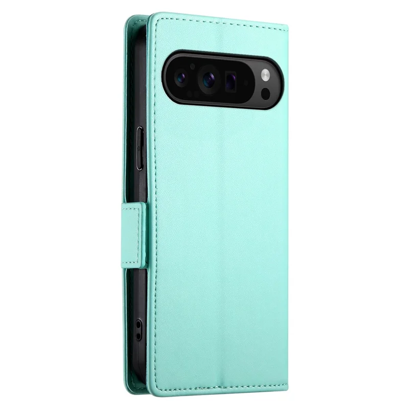 DF-010 For Google Pixel 9 Pro XL Case PU Leather Wallet Stand Phone Cover - Mint Green