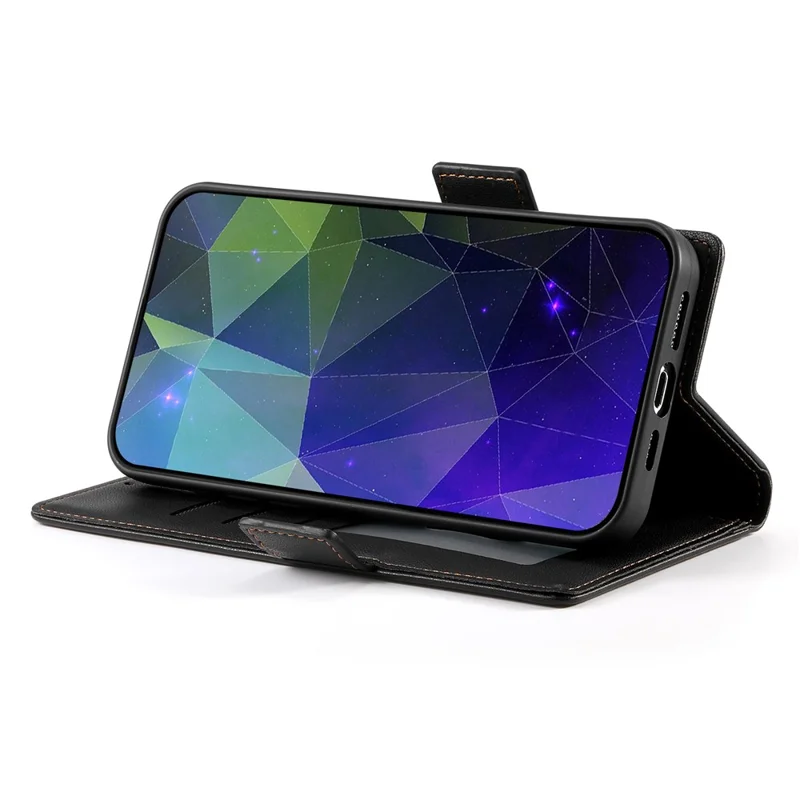 DF-010 For Xiaomi Redmi 13C 4G / 13C 5G / Poco C65 4G / Poco M6 5G / 13R 5G Case Card Holder Leather Stand Phone Cover - Black