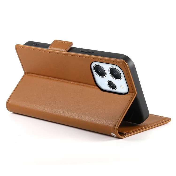 DF-010 Custodia per Xiaomi Redmi 12 4G Antiurto Flip Cover in Pelle - Marrone