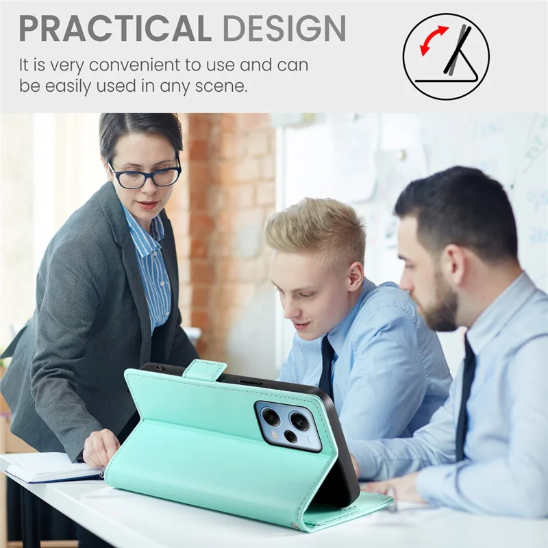 DF-010 For Xiaomi Redmi Note 12 Pro 5G / Note 12 Pro Speed 5G / Poco X5 Pro 5G Case Phone Leather Cover - Mint Green