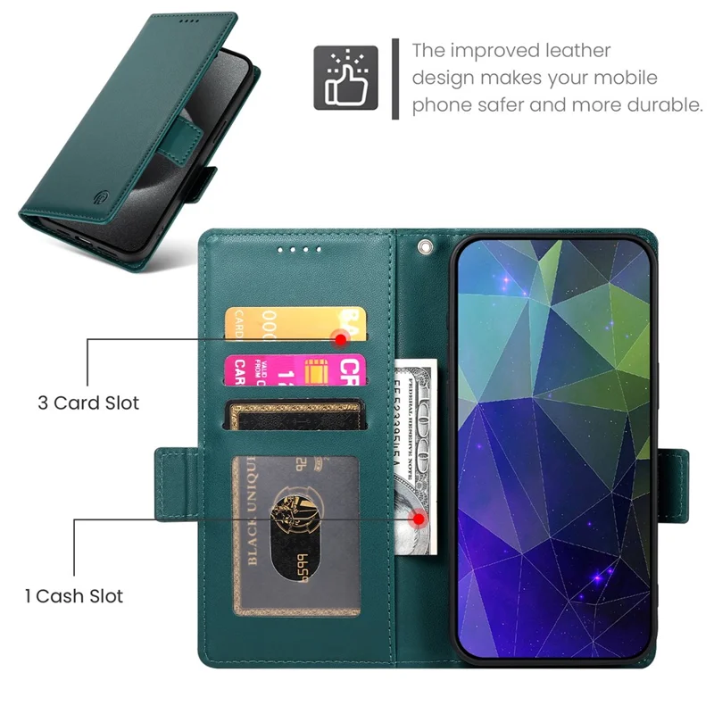 DF-010 For Xiaomi Redmi Note 12 Pro 5G / Note 12 Pro Speed 5G / Poco X5 Pro 5G Case Phone Leather Cover - Blackish Green