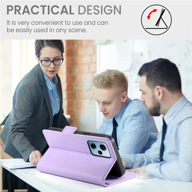 DF-010 For Xiaomi Redmi Note 12 Pro 5G / Note 12 Pro Speed 5G / Poco X5 Pro 5G Case Phone Leather Cover - Purple