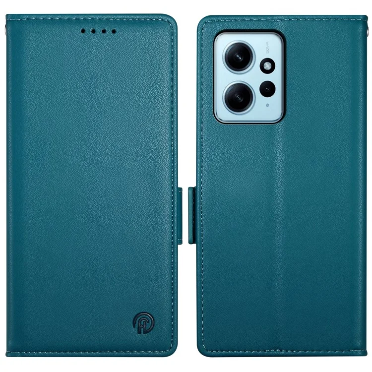 DF-010 Per Xiaomi Redmi Note 12 4G Custodia Antiurto in Pelle - Blu