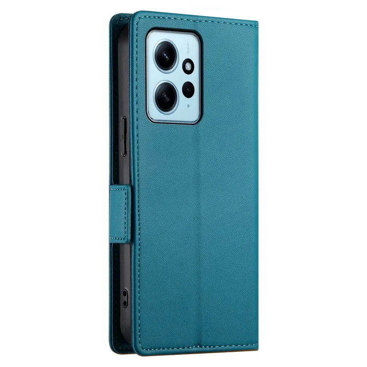DF-010 Per Xiaomi Redmi Note 12 4G Custodia Antiurto in Pelle - Blu