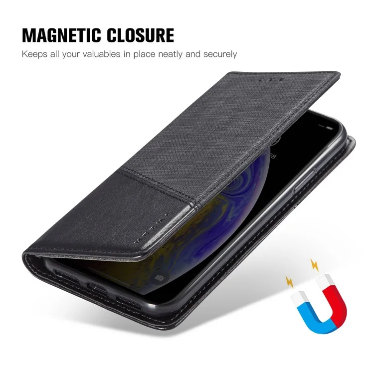MUXMA MX109 para Samsung Galaxy F55 5G / C55 5G / M55 5G Funda de teléfono con bloqueo RFID Soporte de pie - Negro