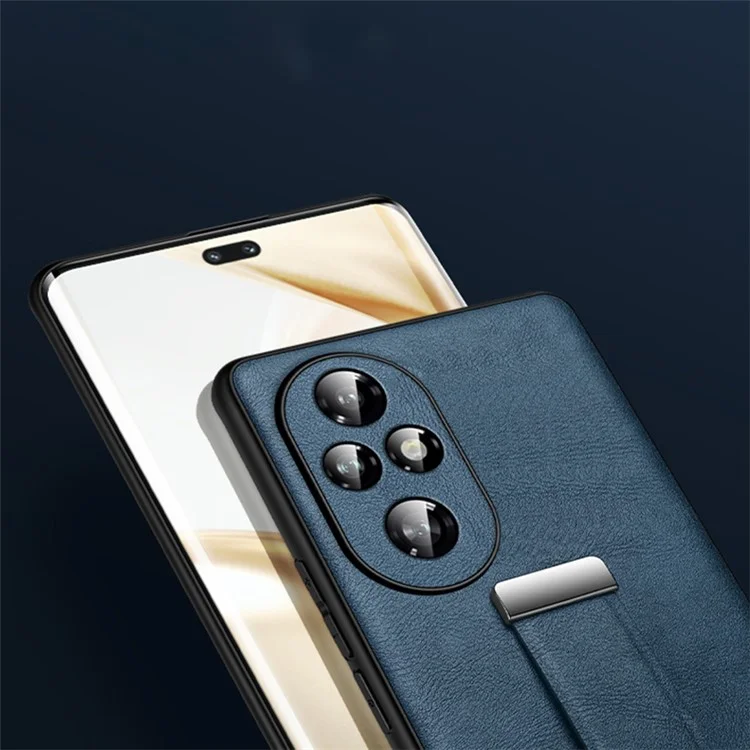 SULADA Fashion Series for Honor 200 Pro 5G Case Wristband Kickstand Leather Back Phone Cover - Blue