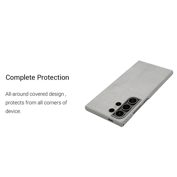 KZDOO Für Samsung Galaxy S24 Ultra Hülle Aramid-Faser Stoßfest Slim Handyhülle, Titanium Grey