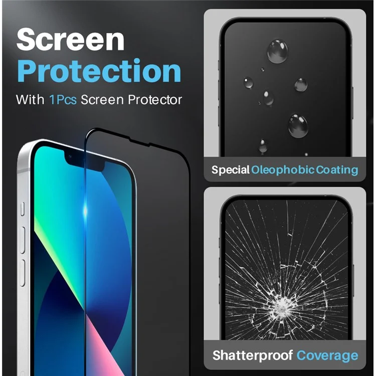 NORTHJO Para iPhone 13 Caso de Telefone PC+TPU com Película de Vidro Temperado + Tampa da Lente da Câmera, Compatível com MagSafe
