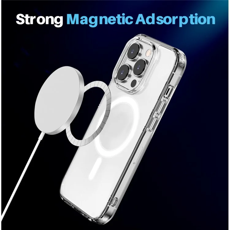 NORTHJO Für iPhone 15 Pro Max Klare Handyhülle mit gehärtetem Glasbildschirmfilm + Objektivschutz, kompatibel mit MagSafe