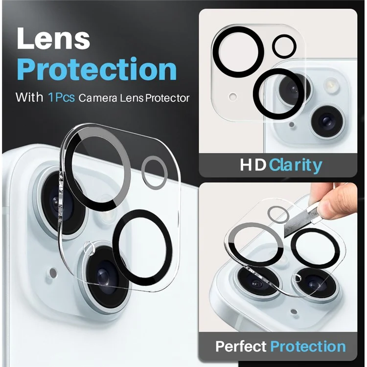 NORTHJO Para iPhone 15 Plus Anti-Arranhões Capa de Telefone Transparente + Película de Vidro Temperado + Protetor de Lente, Compatível com MagSafe