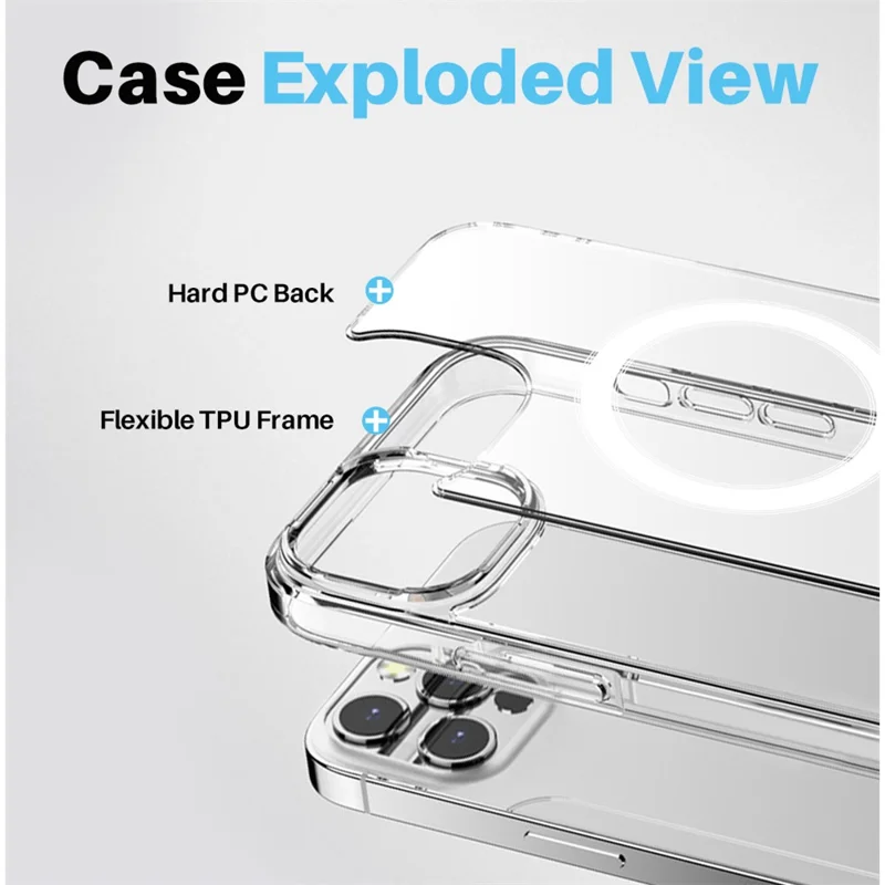 NORTHJO For iPhone 14 Pro Max Magnetic Cellphone Case with Tempered Glass Film + Lens Protector, Compatible with MagSafe