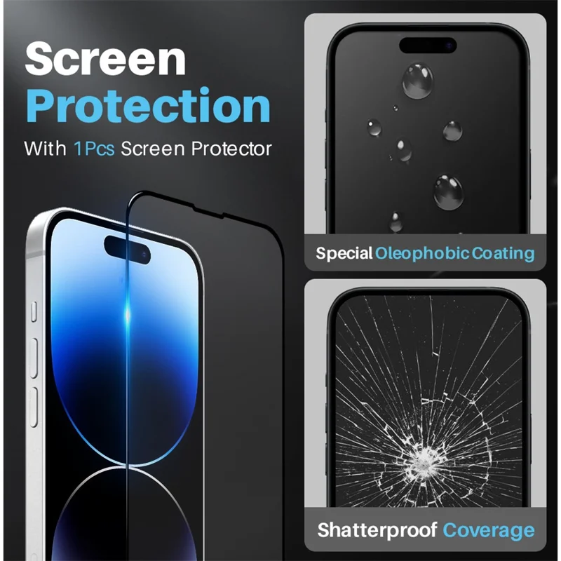 NORTHJO For iPhone 14 Pro Max Magnetic Cellphone Case with Tempered Glass Film + Lens Protector, Compatible with MagSafe