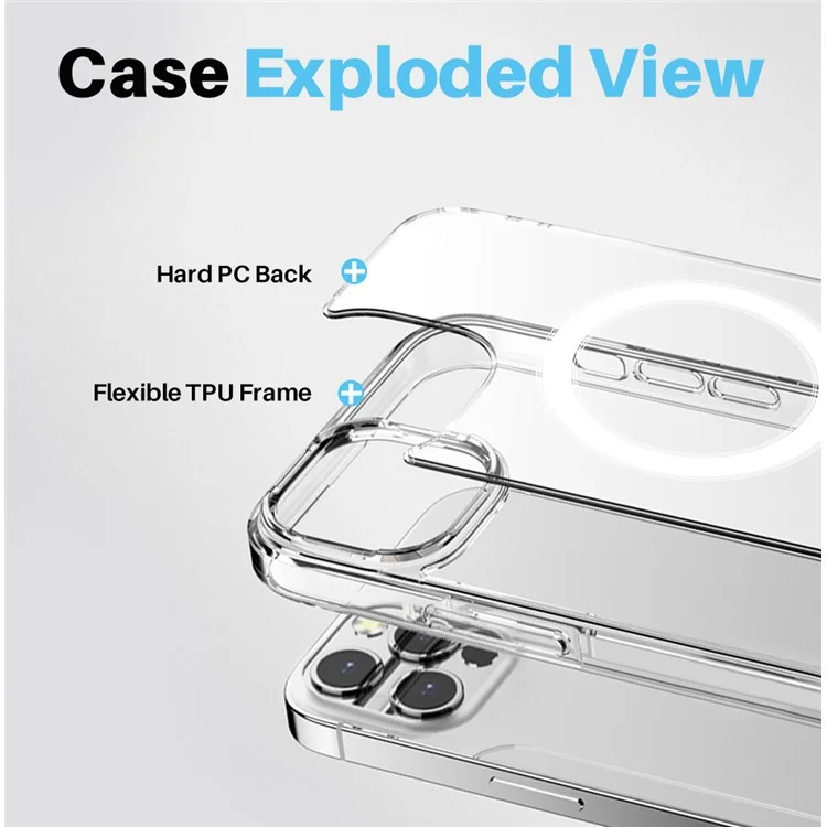 NORTHJO Per iPhone 14 Pro Custodia per cellulare Compatibile con MagSafe PC+TPU Copertura con pellicola in vetro temperato + Protezione per obiettivo