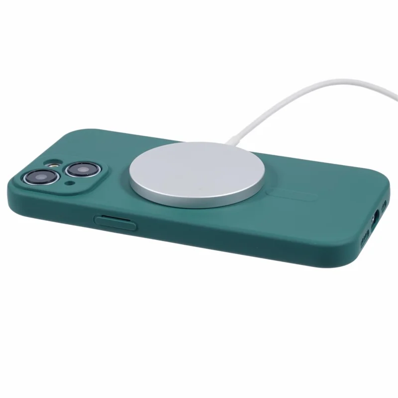 Para iPhone 15 Magnetic Case TPU Phone Case Soft Touch - Verde