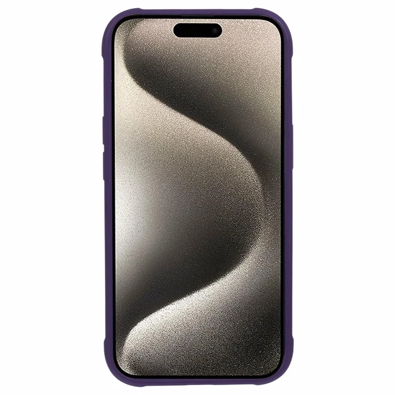 For iPhone 13 Case Lens Frame Kickstand PC + TPU Non-Slip Edge  Phone Cover - Purple