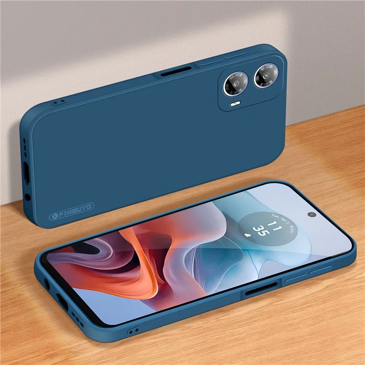 PINWUYO JK Серия Подсоединения для Motorola Moto G45 5G / G34 5G Чехол TPU Чехол для телефона Шелковисто-мягкое прикосновение - Темно-синий