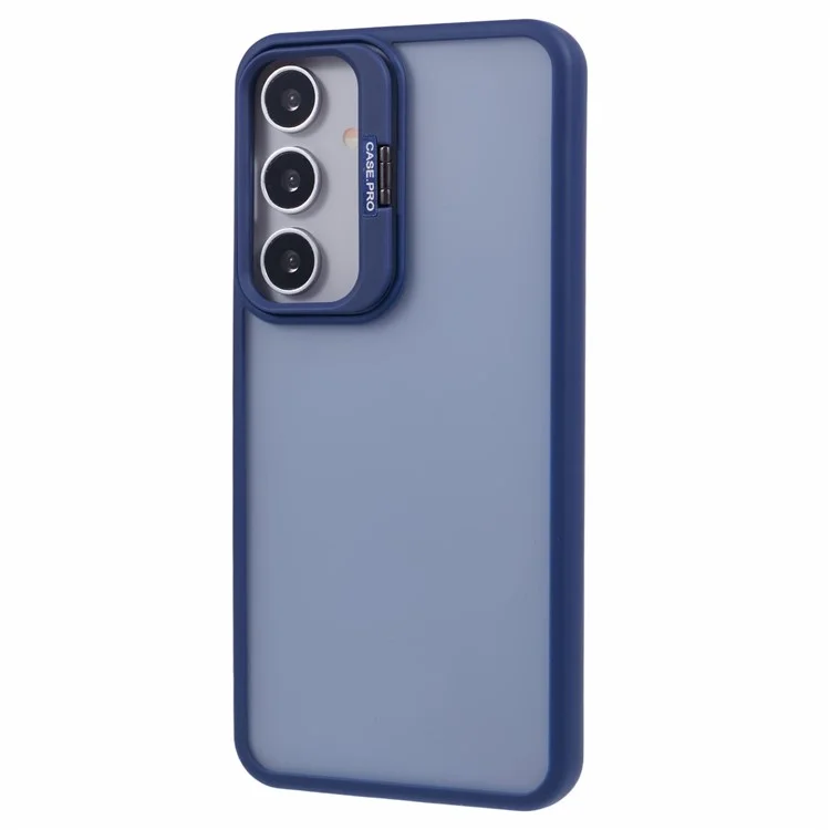 NKS-Serie für Samsung Galaxy S24 Hülle TPU+PC Telefonabdeckung Linsenrahmen Ständer - Saphir