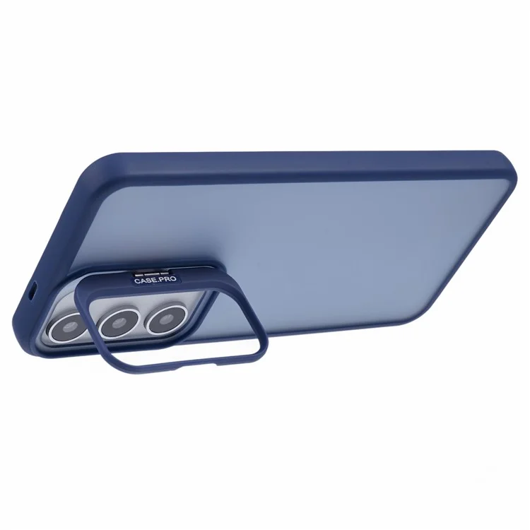 NKS-Serie für Samsung Galaxy S24 Hülle TPU+PC Telefonabdeckung Linsenrahmen Ständer - Saphir