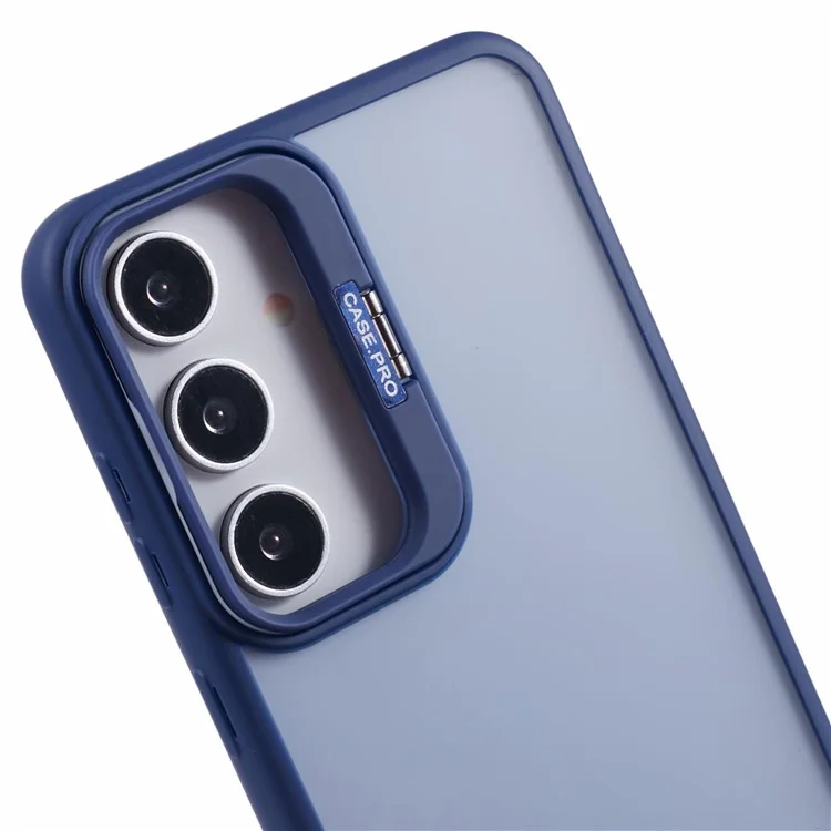 NKS-Serie für Samsung Galaxy S24 Hülle TPU+PC Telefonabdeckung Linsenrahmen Ständer - Saphir