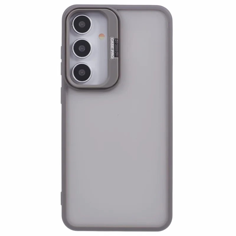 NKS Series For Samsung Galaxy S24 Case TPU+PC Phone Cover Lens Frame Kickstand - Grey