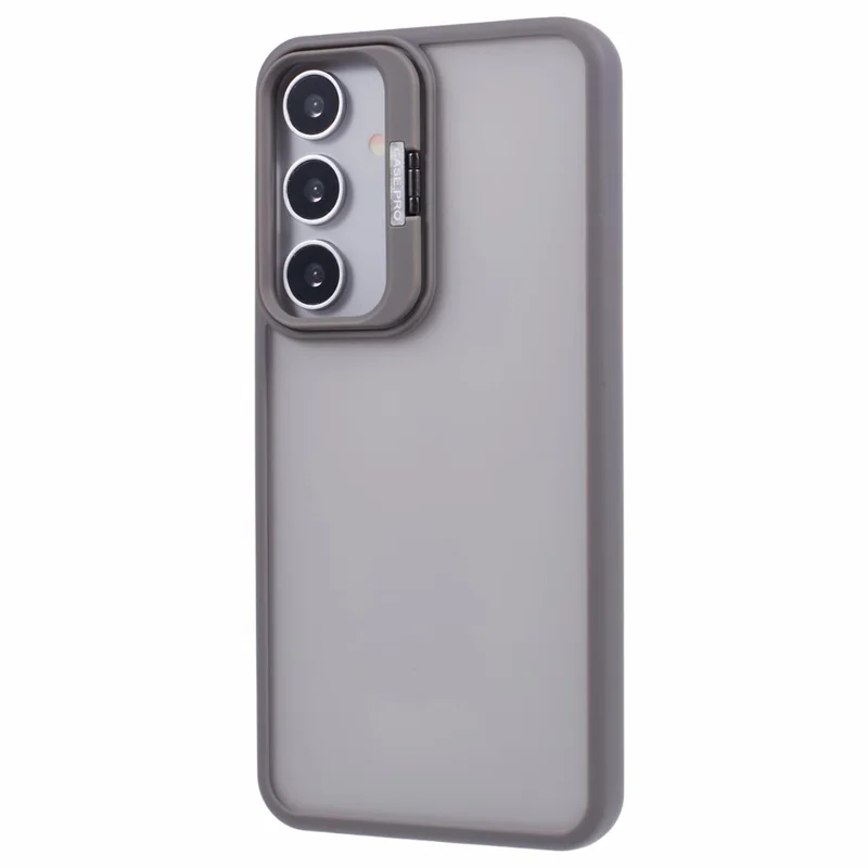 NKS Series For Samsung Galaxy S24 Case TPU+PC Phone Cover Lens Frame Kickstand - Grey